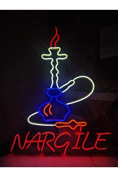 En Güzel Günde Nargile Neon Led Işıklı Dekoratif Duvar Aydınlatması 45*65 Cm
