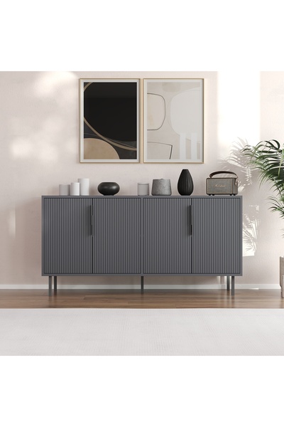 MERT SERT MOBİLYA Clara 150cm Konsol, Çok Amaçlı Dolap, Kitaplık, Ayakkabılık,