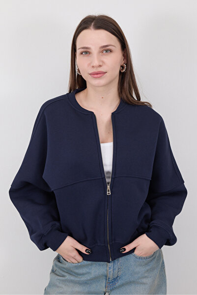 Addax Fermuarlı Şardonlu Sweatshirt H11021-J7