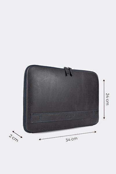 MORCA Калъф за лаптоп от естествена кожа, тъмносин, съвместим с Macbook Air Pro 13" и 14"