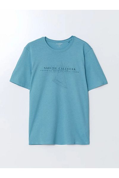LC Waikiki Tricou pentru bărbați din bumbac pieptănat cu mânecă scurtă, cu decolteu clasic LCWAIKIKI