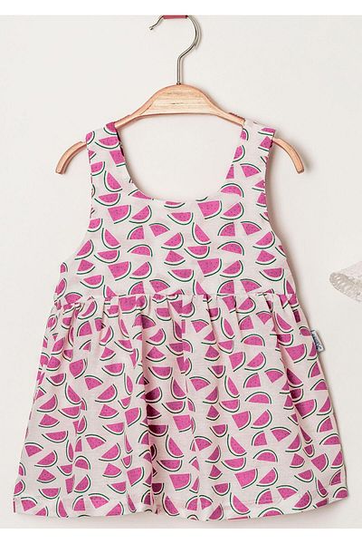 Chicsy Baby Sweet Watermelon Print Baby Girl Dress with Hat and Bow