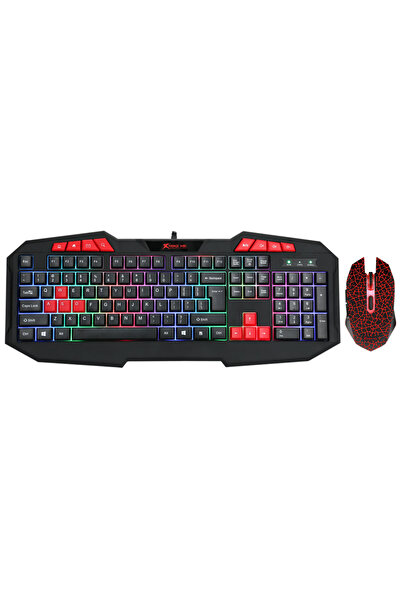 UnDePlus Oyuncu Seti Klavye + Mouse RGB Işıklı Xtrike Me MK-503