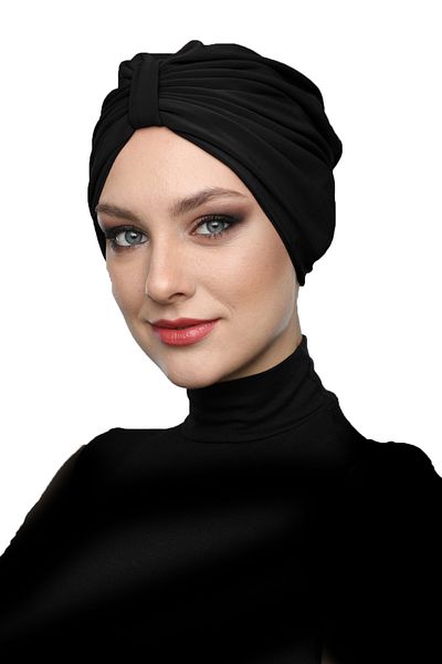 fidan bone Butterfly Lined Black Ready-made Hijab Hijab Pool Bonnet