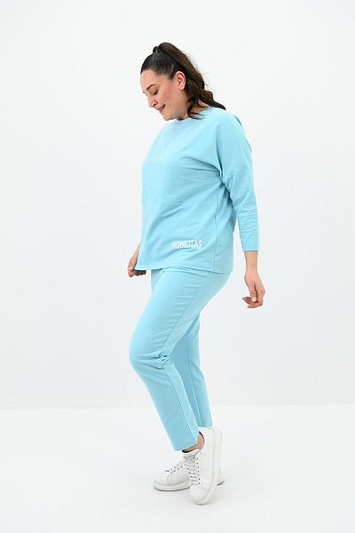Koza Butik Дамски анцуг с голям щампа с детайли 8102-24