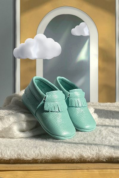 BRITY 100% Genuine Leather Tasseled First Step Baby Booties