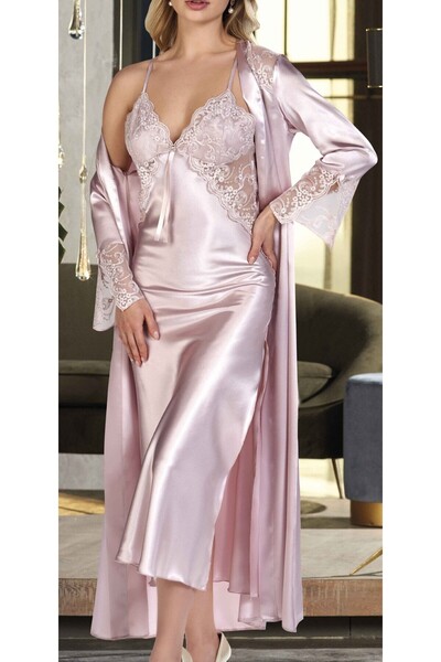 Loule Kadın Saten Sabahlık & Gecelik İkili Takım L.N0.U1.RT.29