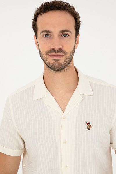 U.S. Polo Assn. Men's Ecru Short Sleeve Shirt 50288668 -Vr019