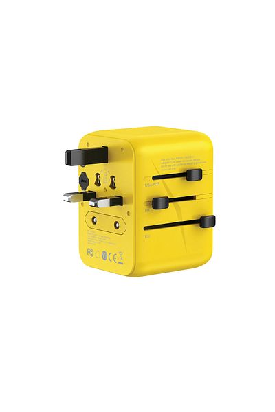 Green Lion 12W Universal Travel Adapter - Yellow