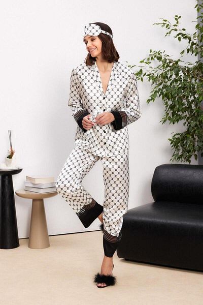 gd goldoremi Set de pijamale din satin pentru femei Pierre Cardin 1300 Plus Size