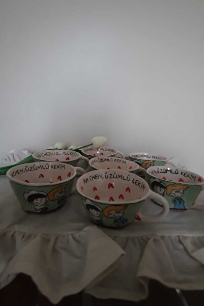 SERAMİK cedric chen düğün temalı el yapımı seramik kupa