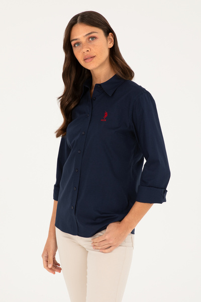 U.S. Polo Assn. Dámská základní košile s dlouhým rukávem v námořnické modré 50271266-VR033