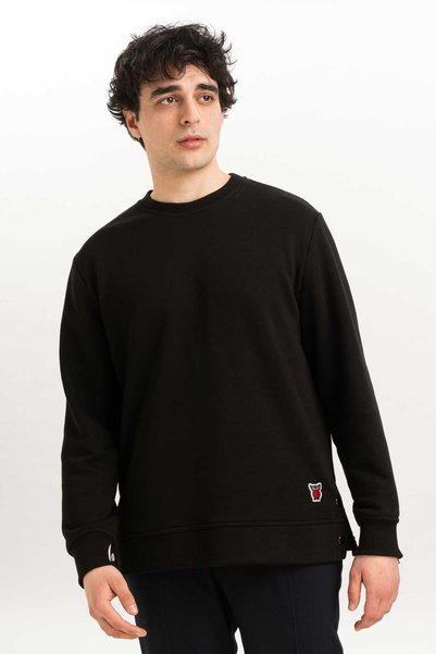 redowl Men's Crew Neck Zipper Detailed Sweatshirt