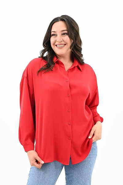 Koza Butik Women's Large Size Tie Detailed Shirt 1709-25