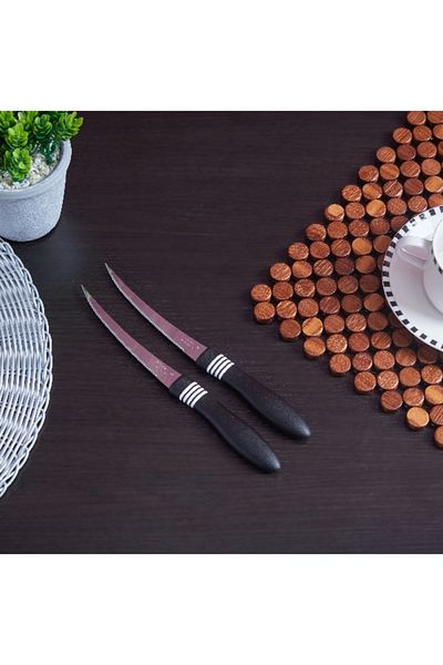 TRAMONTINA Since 1911, Made In Brazil - Cor&cor 2 Pieces Tomato Knife Set With Stainless Steel Blade