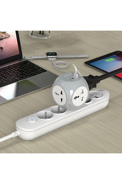 Green Lion Multiport Travel Adapter Eu 4W - White