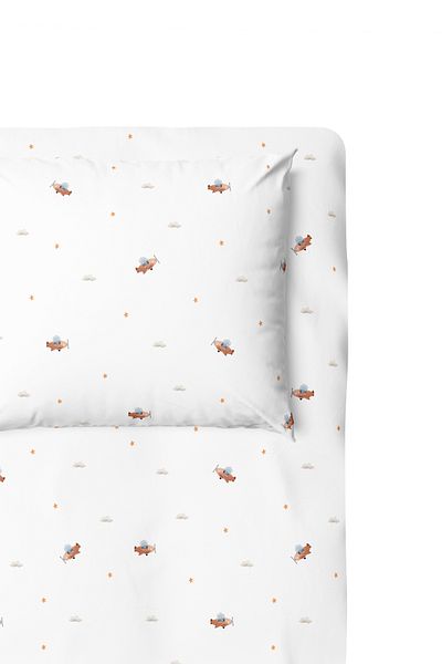Casadora Baby Happy Tony 100% Cotton Satin Fitted Sheet Set - 100X200 cm 50X70 cm