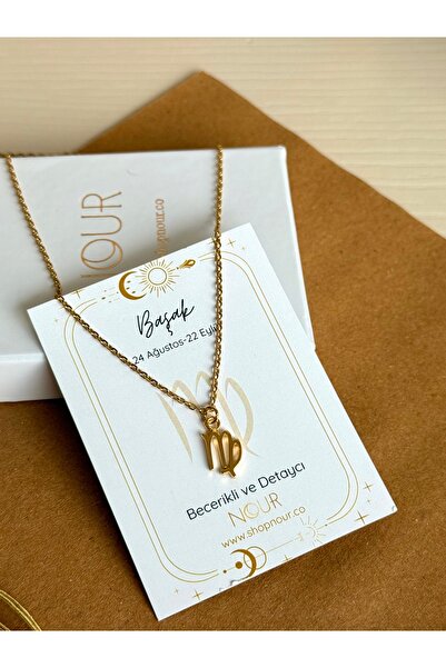 Nour Co برج العذراء بطاقة خاصة قلادة الصلب