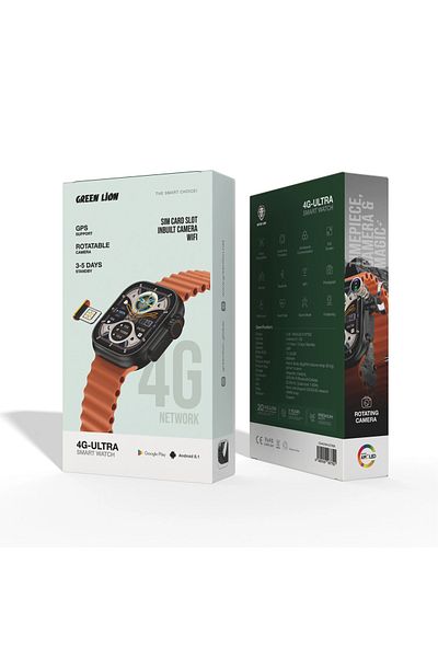 Green Lion 4G Ultra Smart Watch Andriod - Black