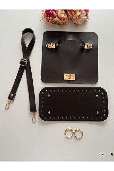 zg hobi aksesuar طقم حقيبة محبوكة - غطاء جلدي، حزام قابل للتعديل، قاعدة، طقم ...