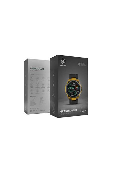 Green Lion Grand Smart Watch With Yellow Case - Black