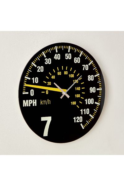 Home Box Fero Speedometer Clock with Tinted Glass - 38x4.5x38 cm