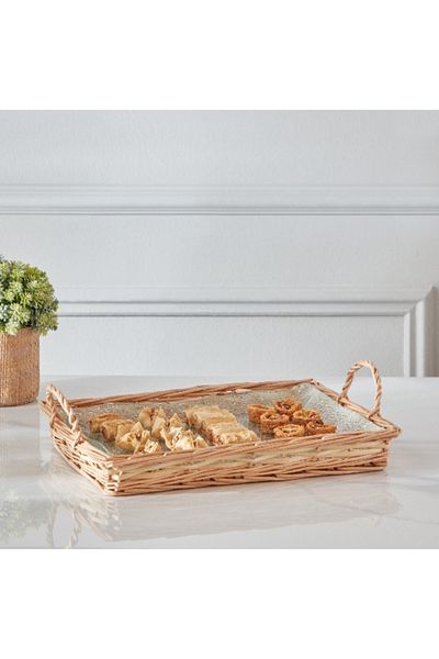 Home Box Minimalist 2-Piece Glass Serving Tray Set