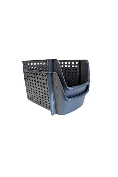 Decobella |   Coș organizator lat stivuibil, negru, design practic și elegant