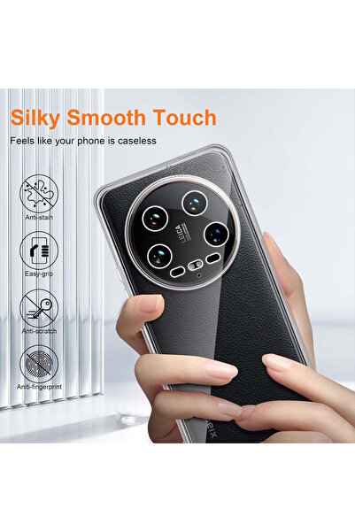 m.tk moveteck Xiaomi Mi 14 Ultra Kılıf Kamera Çıkıntılı Korumalı Yumuşak Şeffaf Silikon Renksiz Arka Kapak -Clear