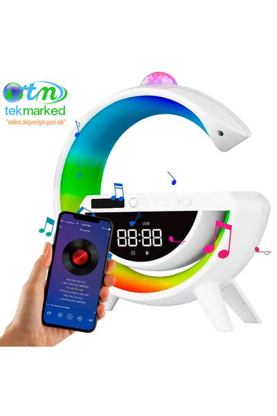 Genel Markalar BT-3402 Masaüstü LED Gece Lambası Dijital Saat Bluetooth Hopar...