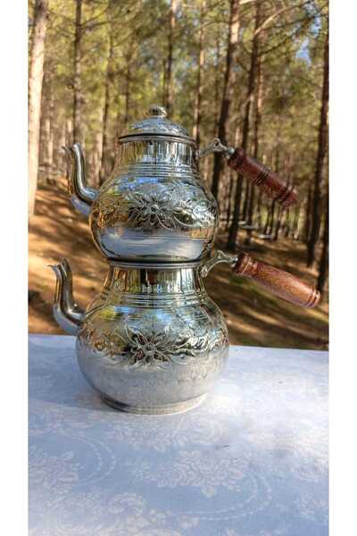 Erişim Bakırhanem Sebe Home Thick Copper Nickel Teapot Set