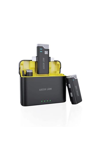 Green Lion 2 In 1 360 Microphone Usb-C Lightning - Black