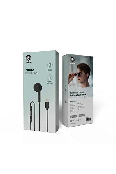 Green Lion سماعة أذن أحادية مع موصل Lightning - أسود