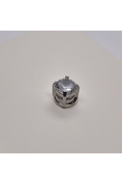Set Stainless Steel Round Zircon Stone Magnet Earrings