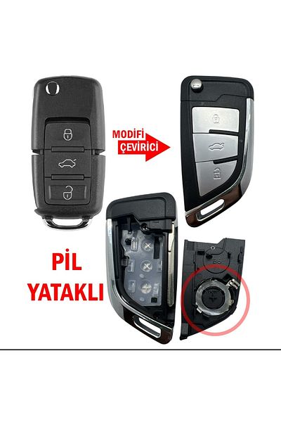 GMA KEYS For Volkswagen Vw Golf Polo Jetta Bora Passat Transporter 3-Key Conversion Inverter Key Control Container
