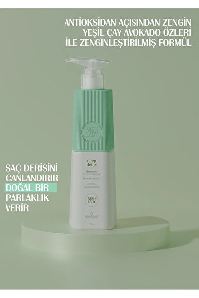 NISHLADY Yağlı Saçlar Için Arındırıcı Şampuan Deep Detox – Yağ Dengeleyici Ve Parlaklık Veren Şampuan 503 ml