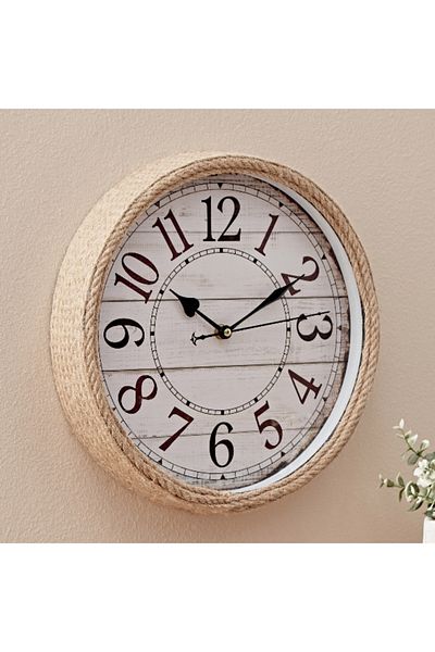 Home Box Saratoga Clock with Hemp Rope - 31.5x5.5 cm