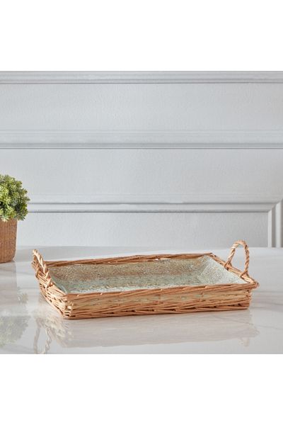 Home Box Minimalist 2-Piece Glass Serving Tray Set