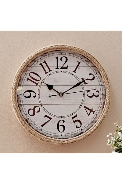 Home Box Saratoga Clock with Hemp Rope - 31.5x5.5 cm