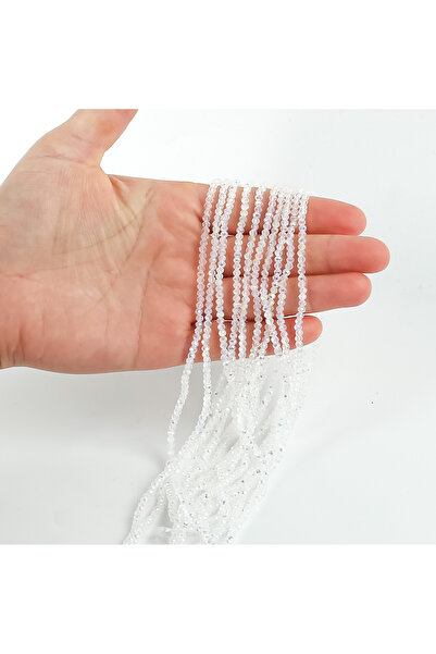 yfhobi 1 Dizi (145-155 Adet) - 2 mm Yassı Kristal Cam Boncuk Dizisi Şeffaf Ja...