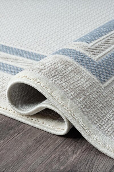 Vila Nova Home Mavi Krem Salon Oturma Odası Mutfak Çocuk Odası Halısı