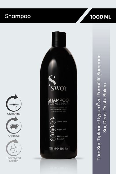 Swoy Special Formula Shampoo - Suitable for All Hair Types, Scalp Friendly Care 1000 ml