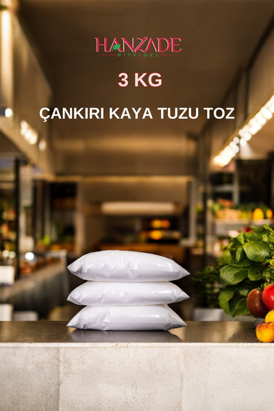 Hanzade Bitkisel 84 Mineralli Doğal Çankırı Kristal Toz Kaya Tuzu 3 Kg