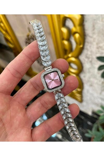pullmarkt Ottoman Series - Tulip Pattern Stone Cord Square Case Women's Wristwatch