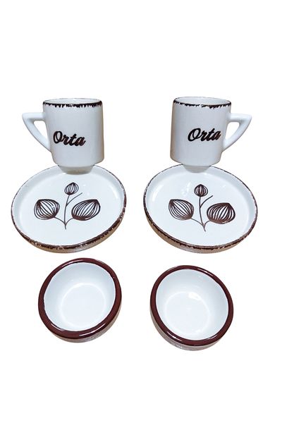 Ganita home 2-Person Medium Coffee Cup - Turkish Delight Cup Gift 6 Pieces Double 100 ml