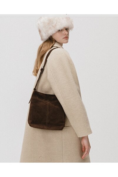 Afra Hakiki Süet Deri Çanta, Yeni Sezon 2025 Italyan Seri Kozmetik Çantalı.(G...