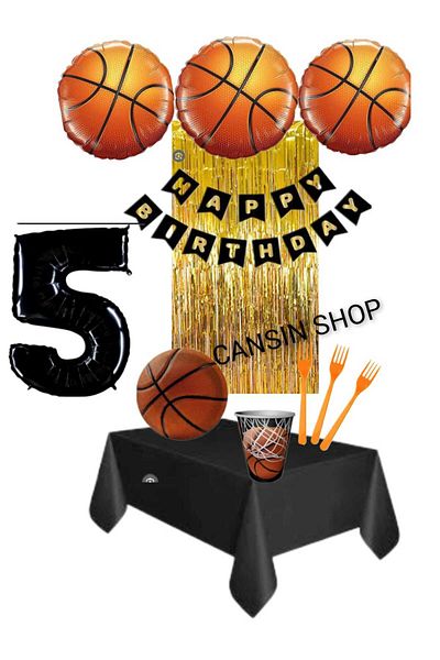 CANSIN Basketball 5 Years Birthday Set for 8 People