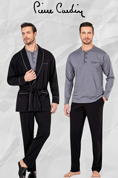Pierre Cardin %100 Pamuk Damat 6lı Çeyiz Seti Robdöşambır & Pijama Takımı & İç Çamaşır Takım L1.PC.004.0A.12.18