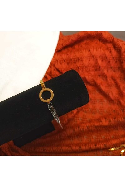 Masal Gurumi Ring Model Two-Tone Steel Bracelet / 316L Gold& Silver Color Combination Mother's Day Gift