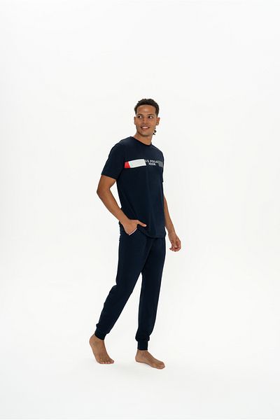 U.S. Polo Assn. Ανδρικό, Αδειοδοτημένο, USPA, 100% βαμβάκι, (Navy Blue), Ελαστικό πόδι, Σετ πιτζάμα